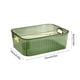 thumbnail image 2 of Cesta de almacenamiento acrílica transparente | Organizador multiusos para aperitivos Cosméticos Despensa Baño Cocina Nevera | Cubo de plástico modular | 23x16x9cm | Blanco Verde | De una sola pieza, 2 of 5