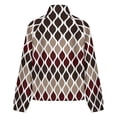 thumbnail image 6 of Jackets for Women Winter Coat Jackets Flannel Stand Collar Jacket(Moroccan Texture Wave Geometry Dark Red Brown,Size:S-4XL), 6 of 7