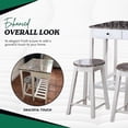 thumbnail image 5 of King's Brand Furniture - 3 Pc. White Finish Wood Drop Down Table & 2 Stools, 5 of 7