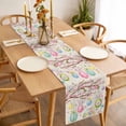 thumbnail image 3 of Table Runner 48 Inches Long for Kitchen Dining, Easter Eggs Dresser Scarf Farmhouse, Dining Table Decorations for Wedding/Parties, Spring Watercolor Bunny Flower on Linen 13 x 48 In, 3 of 8