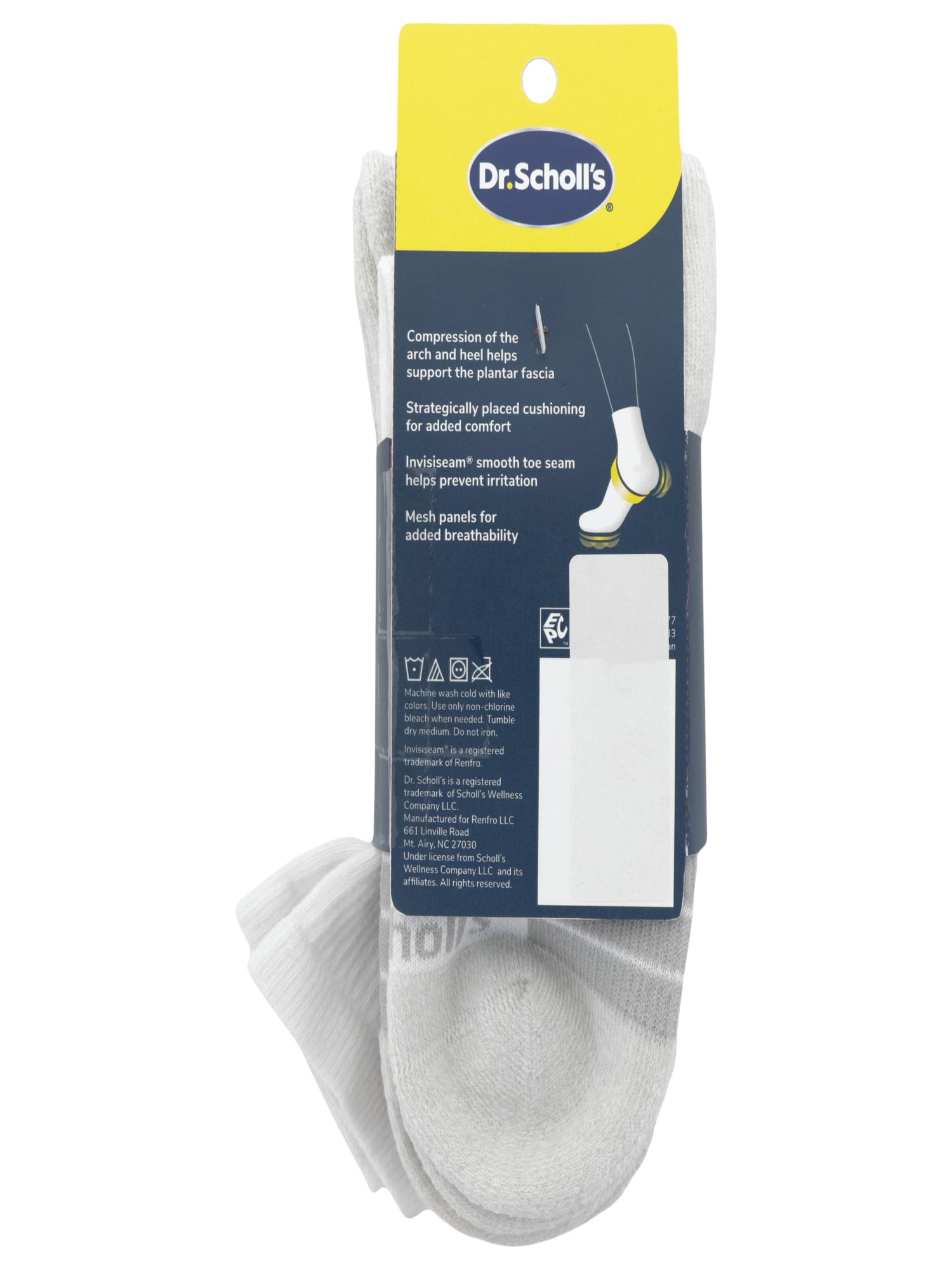 Dr. Scholl's Men's Ankle Plantar Fascia Relief Socks, 3-Pack