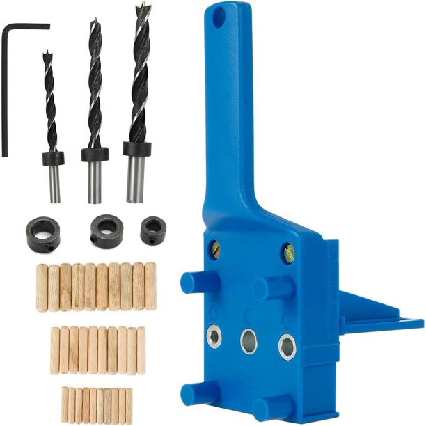 ZHAOCHENG MINKUROW - Juego de 38 plantillas para taladrar espigas, guía para taladrar espigas de madera con tope paralelo, kit de plantillas con herramienta de centrado de espigas de 6 mm, 8 mm y 10 m