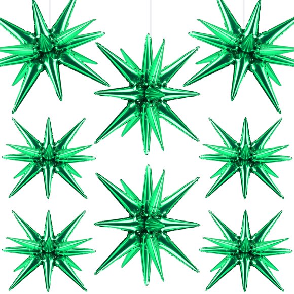 Star Balloons Wrbin, 8 unidades, color verde, 69/56 cm, explosión de una sola pieza