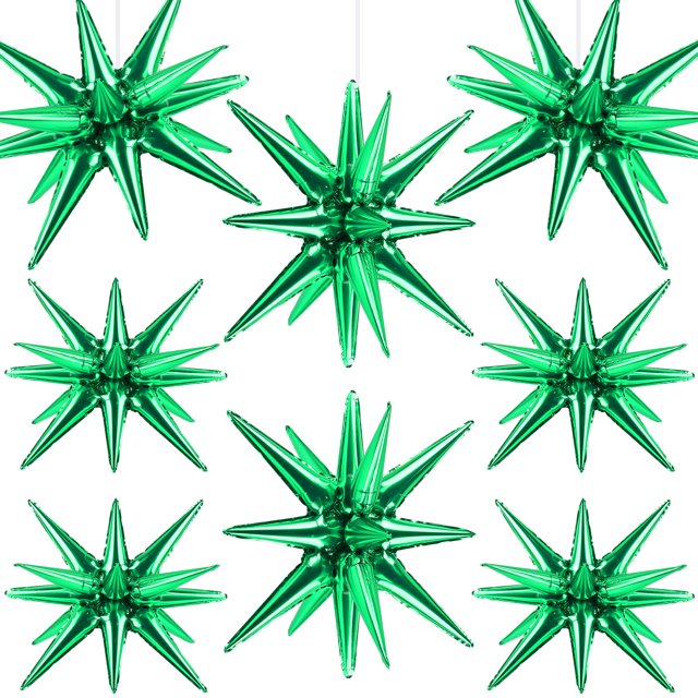Star Balloons Wrbin, 8 unidades, color verde, 69/56 cm, explosión de una sola pieza