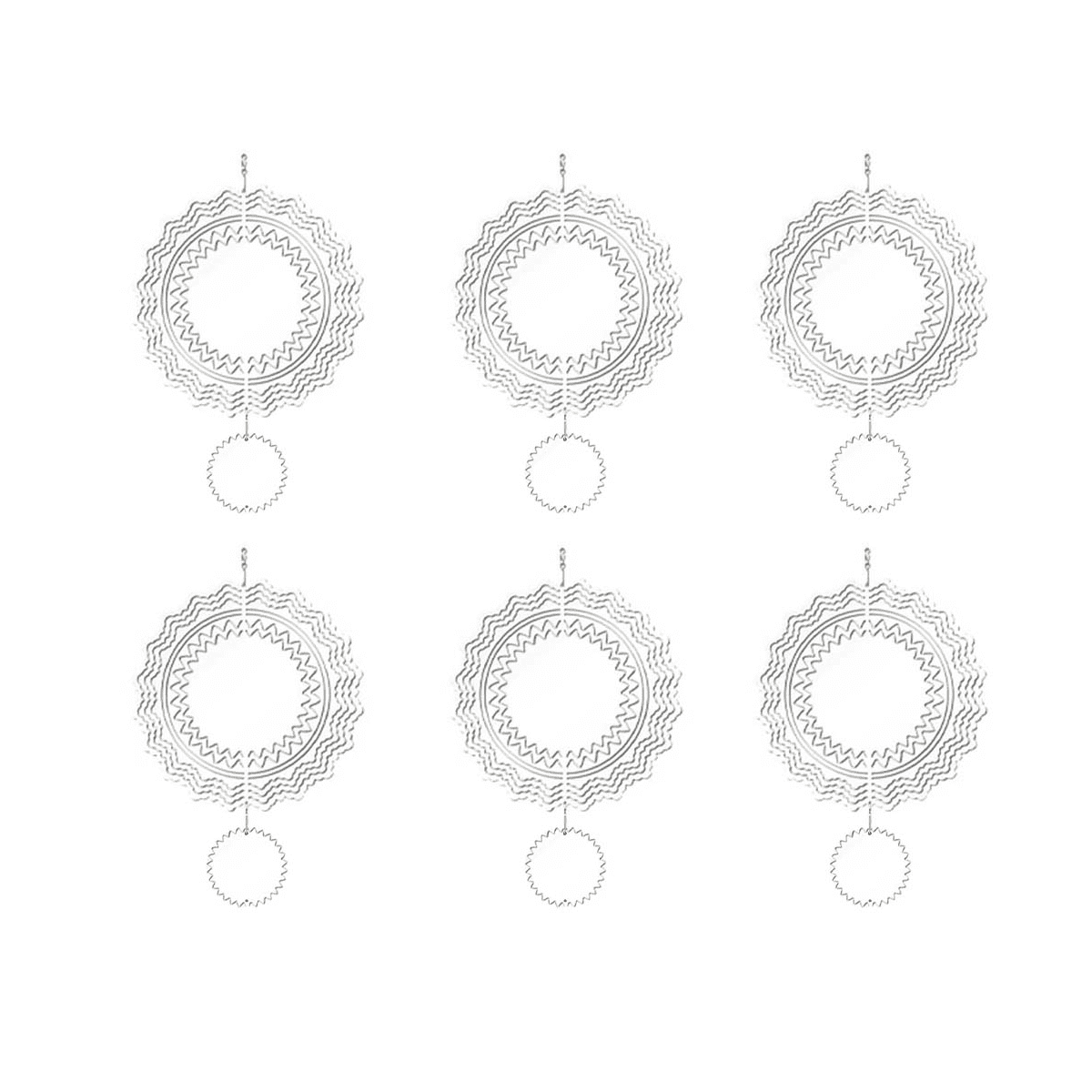 6Pcs 8 Inch Sublimation Wind Spinner Blanks 3D Wind Spinners Hanging