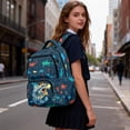 thumbnail image 6 of Kuiaobaty Shark Print Kids Backpack for Boys Large Capacity Bookbag with Bottle Holder Lightweight School Backpack for School, Blue, 6 of 7
