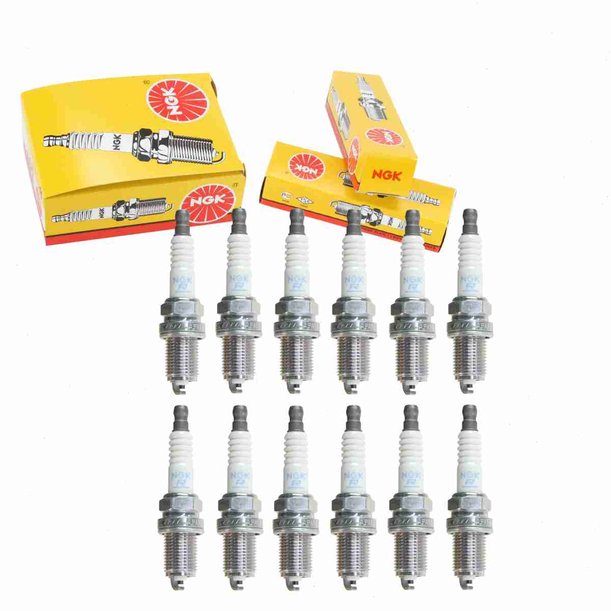 NGK V-Power Spark Plugs (Set Of 12) For Mercedes-Benz ML320 3.2L V6 1998-2002 – OEM 7938