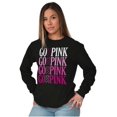 thumbnail image 3 of Breast Cancer Go Pink Ribbon Gradient Women's Long Sleeve T Shirt Brisco Brands S, 3 of 6
