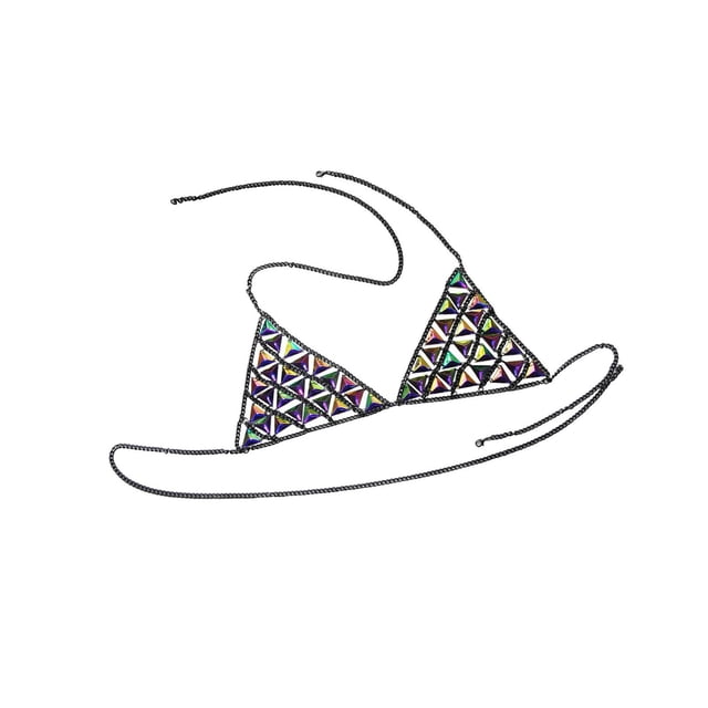 de lentejuelas Joyas de playa Bling Arnés superior Moda brillante Punk Crop Top Cadena corporal Accesorios de disfraces para Ropa Yinane Sujetador de cadena de bikini