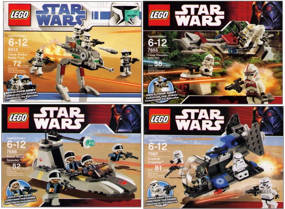 bælte kapacitet Rudyard Kipling LEGO Star Wars Lot - 7655 7667 8014 7668 - Clone Troopers Speeder Imperial  (4 Sets) - Walmart.com