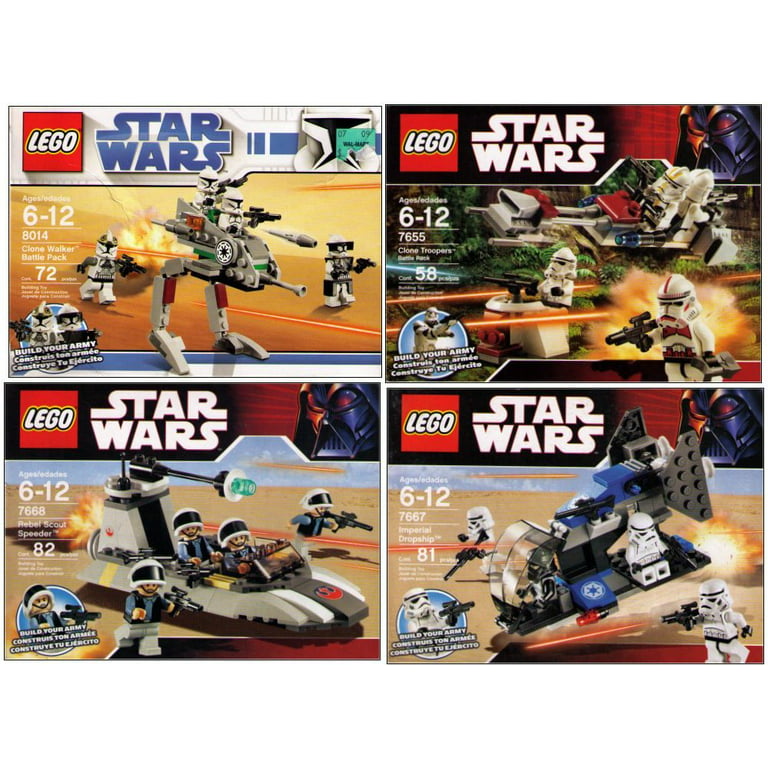 bælte kapacitet Rudyard Kipling LEGO Star Wars Lot - 7655 7667 8014 7668 - Clone Troopers Speeder Imperial  (4 Sets) - Walmart.com