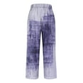 thumbnail image 4 of QATAINLAV Linen Pants Women Vintage Lounge Straight Leg Pants Fashion Print Lounge Trousers Plus Size Slacks with Pockets Purple XXXL, 4 of 6