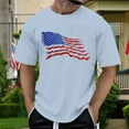 thumbnail image 5 of Caqnni Stars and Stripes Print Tee Shirt for Men Classic Fit Crew Neck Blouse Patriotic USA Flag Top Short Sleeve T-Shirt Mens T Shirt (Light Blue,XXL), 5 of 5