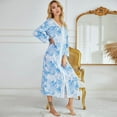 thumbnail image 1 of Chemise de Nuit Imprimée pour Femmes Manches Longues Pyjamas Décontractés Vêtements de Maison, 1 of 6