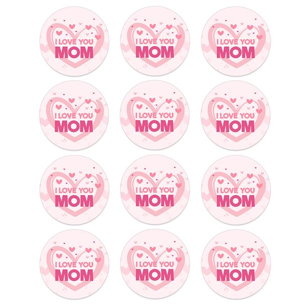 Mother's Day Decorative Stickers Gift Box Bag Seal Labels Self-adhesive DIY Party Stickers Moms Birthday Gift Decor for Mom24pcs Gao Jinjia LED