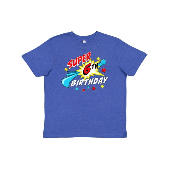 Inktastic Super 6th Birthday Six Years Old Youth T-Shirt