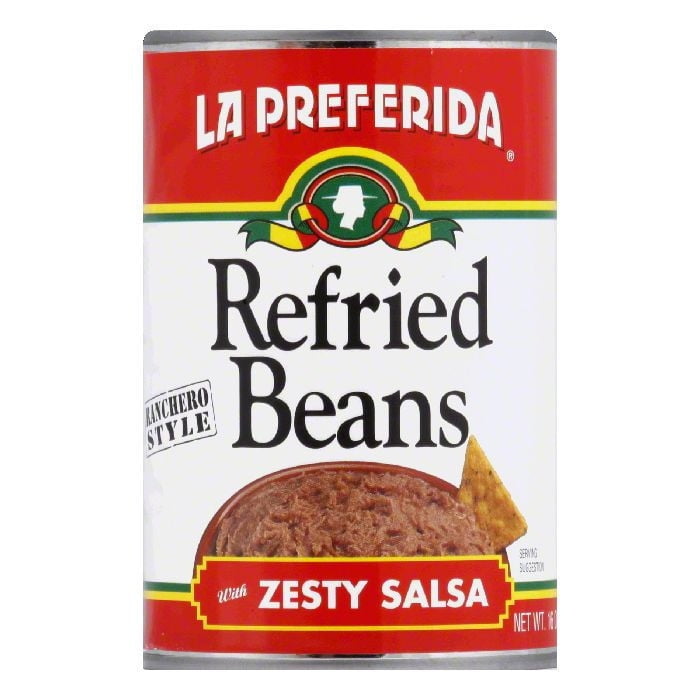 La Preferida Refried Beans with Zesty Salsa, 16 oz