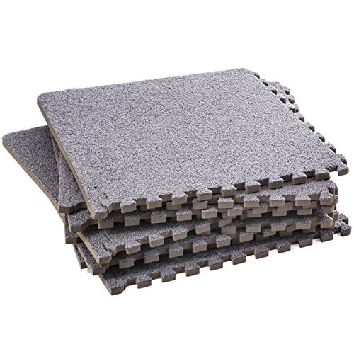 Interlocking Foam Mats Fluffy Carpet Rug Tiles Puzzle Floor Mat Thick Non Toxic Anti Fatigue Grey Premium With Borders Interlocking Foam Mats Fluffy Carpet