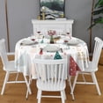 thumbnail image 2 of White Christmas Tree Pattern Round Tablecloth 60"x60",Wrinkle Wipeable Table Cloth for Kitchen Dining Room Picnic Patio Party, 2 of 6