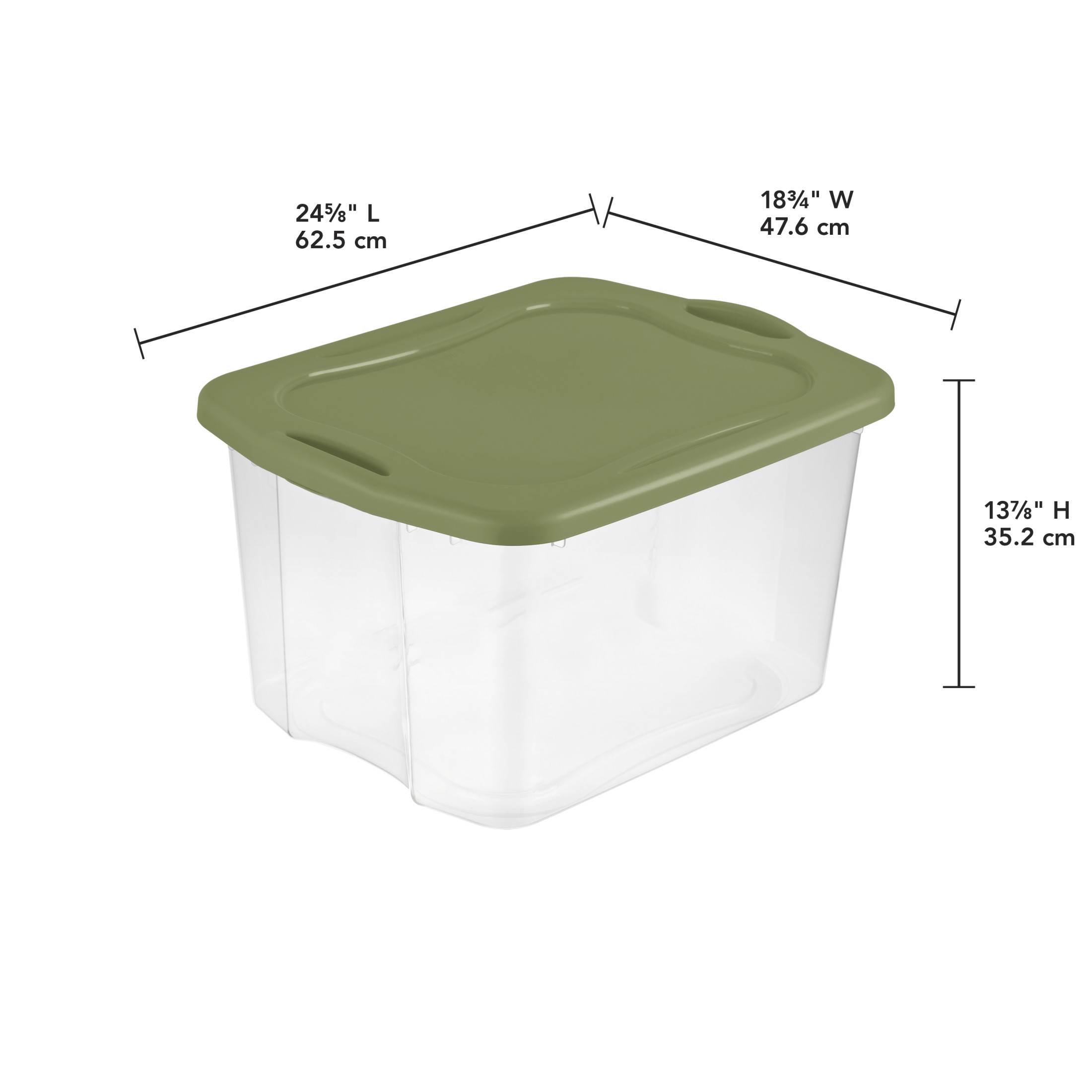Sterilite EZ Carry 70 Quart Clear Storage Bin with Handles, Green photo 2