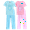 Blue/Pink Leopard, variant on Girls Pajama Set - 4 Piece Soft Poly Sleep Shirt and Pajama Pants for Girls (7-12)
