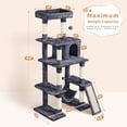 thumbnail image 4 of Yaheetech 63 Inch Multilevel Cat Tree with Hammock and 7 Scratching Posts, Dark Gray, 4 of 10