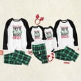 thumbnail image 1 of Conjuntos de pijamas familiares a juego con top con contraste de letras navideñas y pantalones a cuadros de PatPat, 1 of 1