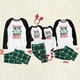 thumbnail image 1 of PatPat Conjuntos de pijamas a juego con pantalones a cuadros y top en contraste con letras navideñas, 1 of 1