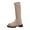 Khaki, variant on Knee High Boots Women Slim Seude Round Toe Platform Tall Boots Low Heel Riding Boots Side Zipper Stretch Wide Calf Boots