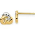 thumbnail image 1 of 14K Yellow & Rhodium Polished White Knot Post Earrings (6.45 X 6.7) Made In Spain ye1938, 1 of 5