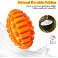 thumbnail image 2 of Juguete indestructible para perros, pelota resistente para perros, juguete masticable de goma, pelota chirriante, juguete para perros pequeños, medianos y grandes, color naranja., 2 of 5