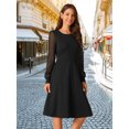 thumbnail image 2 of DARING DIVA Long Sleeve Round Neck Cocktail Dress XL Black, 2 of 7