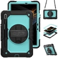 thumbnail image 1 of XYX For Samsung Galaxy Tab S8/S7 Case 11 inch, 360 Rotating Shockproof Cover with Stand, Screen Protector, Shoulder Strap (SM-X700/SM-T870), Sky Blue PC, 1 of 7