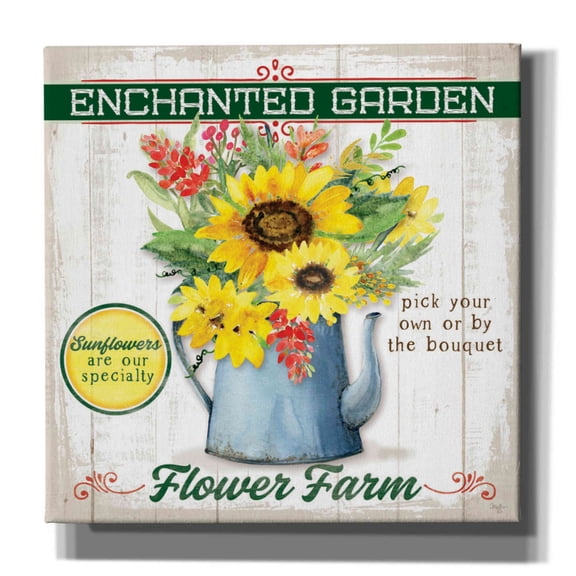 Epic Graffiti 'Sunflower' by Mollie B, Canvas Wall Art, 18"x18"
