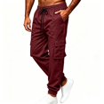 thumbnail image 5 of Men's Cargo Jogger Pants Elastic Waist Multi-Pocket Utility Casual Work pants, 5 of 6