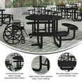 thumbnail image 4 of Flash Furniture Creekside Outdoor Picnic Table 46" Round Wheelchair Accessible Black, 4 of 10