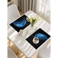 thumbnail image 5 of Blue Fruit Placemats Set of 6, Modern Minimalist Decor Black Background Placemats for Dining Table, Place Mats for Kitchen Tabletop, Waterproof Wipeable Dining Table Mats Set, 5 of 9