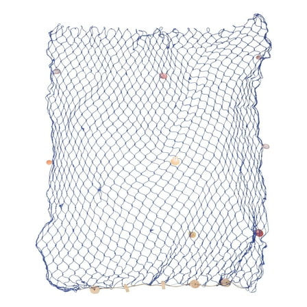 FOLOYORI Fish Netting Material Blue Shell Romantic Nautical 1Set 79x59in
