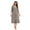 Gray, variant on WOLLED Womens V-neck Robe Fall Winter Bathrobe with Pockets Printed Zipper Sleepwear Women's Long-Sleeved Nightgowns S-XXL