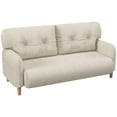 thumbnail image 1 of HOMCOM 58' Loveseat Sofa for Bedroom 2 Seater Couch with Back Cushions, Beige, 1 of 10
