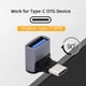 thumbnail image 3 of Adaptador USB C OTG, USB 3.0 Tipo A Hembra a USB Tipo C Macho OTG Adaptador de ángulo de 90 grados brillar Electrónica, 3 of 5
