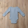 thumbnail image 3 of Bellafa Newborn Sleepers Baby Girl Onesie Long Sleeve Ribbed Knit Romper Unisex Baby Coming Home Jumpsuit Outfit, 3 of 7