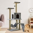 thumbnail image 1 of de gato de varios niveles Torre de gato con hamaca para rascar Condominio de gato Soporte de escalada Casa de percha Gatitos Juguete Gris claro, 1 of 8