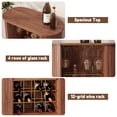 thumbnail image 4 of CBJCBJ Bar Cabinet with Tambour Door, Wood Liquor Cabinet with 16 Wine Racks and Adjustable Shelves, Brown, 4 of 12