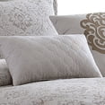 thumbnail image 3 of Benjara 9 Piece Queen Cotton Comforter Set with Textured Floral Print- Gray, 3 of 7