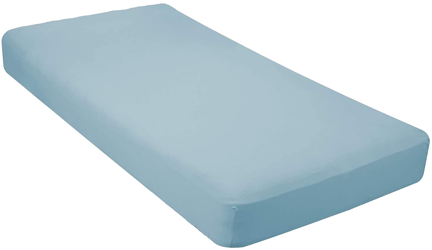 100% Jersey Knit Cotton Fitted Crib Sheet, For Standard Crib and Toddler Mattresses Solid Light Blue, Soft & Breathable, for Boys and Girls, Size 28"x 52"x 9’’ Pack of 2