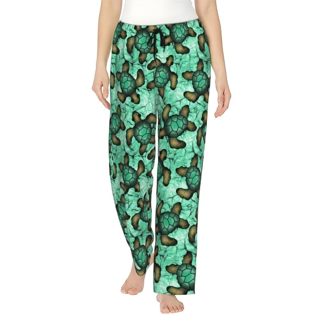 Balery Sea Turtle Pantalones de pijama para mujer, pijamas ultraligeros, pantalones de estar por casa-XX-Large