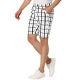 thumbnail image 4 of INSPIRE CHIC Men's Plaid Shorts Checked Regular Fit Flat Front Dress Shorts, 4 of 6