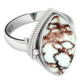 thumbnail image 3 of Natural Wild Horse Women Jewelry 925 Sterling Silver Ring, 3 of 10