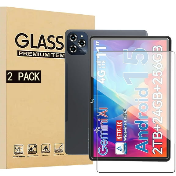 [NSFN] For Qukenk Android15/EDDBNi Latest/Ecopad T5 11inch Glass Film, Tablet 11 inch Glass Film, 9H Hardness, Ultra-Thin, High Transmittance, Automatic Adhesion, Scratch Prevention, 2 Pack